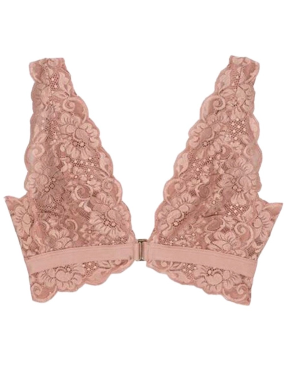NWT Free People We Are Hah! Got Ur Back Bralette Copper Rose Pink Lace Size Med